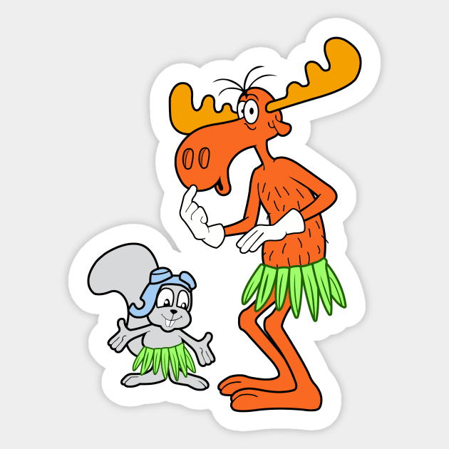 Rocky & Bullwinkle - Hawaii Sticker by LuisP96